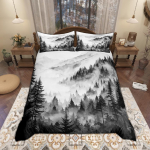 Homewish Akvarell džungli tekikott komplekt 2 tk/3 tk, Suitsune metsavoodipesu, Botaaniline m&auml;nnipuu tekikott komplekt UK C 120x150cm 2pcs&set