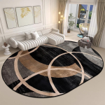 Moodne ovaalne vaip elutuppa Suur suurus Pestav Kohvilaudade mati jaoks IG Kodu kaunistus Libisemiskindel Pehme Vaip Kohandatav 80*120cm
