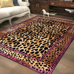 P&otilde;hjamaise stiiliga leopardimustriline dekoratiivne vaip elutuppa, suur pind, pehme flanellist magamistoavaip, libisemiskindel, kergesti puhastatav, t&ouml;&ouml;toa jalamatt 60*90cm
