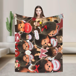 M-Monchhichis Multikad Flanellist Tekid Pehme Vastupidav Visketekk Magamistoa Kaunistamiseks Uudsus Voodikate Diivanivoodi Kate 30x40in black