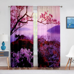 Kirsi&otilde;ie lilled roosad lillelised t&uuml;llkardinad elutoa kaunistamiseks magamistoas Moodne &scaron;ifoonist l&auml;bipaistev k&ouml;&ouml;gikardin 1 PCS W100XH250cm&Rod Pocket