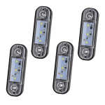 X-STIILIS LED k&uuml;ljesignaal 24V Valge Veoauto K&uuml;ljesignaal Lamp Auto Laiusvalgusti Oval 3LED (12V-24V)