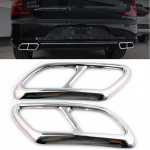 Auto tagumise kahe v&auml;ljalaske summuti otsa toru kleebise kaane &auml;&auml;ris Volvo 2016- S90 V90 S60 terasest kroom summuti osa