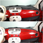 Fiat 500 2011- jaoks p&auml;ris s&uuml;sinikkiust auto keskkonsooli armatuurlaua paneeli kate Viimistluskleebis Auto lisatarvikud carbon fiber