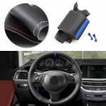red blue line blue strip Car Accessories Steering Wheel Cover Leather Trim For BMW M Sport 3 5 Series M3 E46 M5 E39 330i 525i