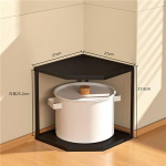 Pottide hoiuriiul, k&ouml;&ouml;gilaua pind, nurgariiul, majapidamise alumine valamu, pottide riiul, kapp, pottide kihiline riiul Thickened carbon steel - two-tier black