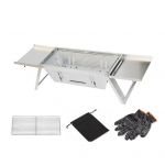 Roostevabast terasest kaasaskantav kokkupandav s&ouml;egrill kindaga kandekotiga, vastupidav, matkamiseks m&otilde;eldud piknikugrillid, tagaaia grillid