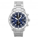 Citizen Eco-Drive Aviator Kronograaf Roostevabast terasest Sinise sihverplaadiga CA0880-58L 100M Meeste k&auml;ekell sinine