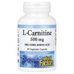 Natural Factors, l-karnitiin, 500mg, 60 taimset kapslit