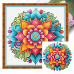 Mandala t&auml;ielik 11CT DIY tr&uuml;kitud ristpistes komplektid 15,75x15,75 tolli K&auml;sit&ouml;&ouml; tikandikomplekt algajatele t&auml;iskasvanutele Kodu kaunistus