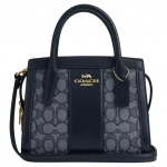 K&auml;ekott Coach Andrea 22 Monogramm Disain T&otilde;mblukuga Sulgemine Jacquard ja Vasikanahk &Otilde;la-Crossbody T&otilde;mblukuga K&auml;ekott V&auml;ike Naiste K&auml;ekotid Kesk&ouml;&ouml;-Sinine CT766-IMX1X Basic Set (Bag+Dust Bag)