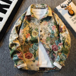 Meeste Ameerika Vintage Van Goghi &Otilde;limaaliga S&auml;rk Meeste Pikak&auml;iguline Kunstitudengist S&auml;rkjakk XXXL gray