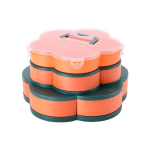 P&ouml;&ouml;rlev puuviljavaagen Sn&auml;kialus kaanega 5/10 sektsiooniga Plastikust jagatud serveerimisalus pidudeks piknikuteks Lastele ohutu korraldaja ja sn&auml;kikarp E orange