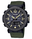 Casio meeste roostevabast terasest 100M veekindel digitaalne &auml;ratuskell kvartsmehhanismiga PRG-600YB-3 roheline