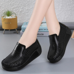 Naiste platvormkingad vabaaja ja elegantsed mustad suvised &otilde;&otilde;nesnahast naiste hallid paksu tallaga kingad pluss-suuruses 35 must