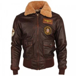 Hiina suurus Vintage Distressed Meeste nahkjakk tepitud karusnahast krae P&auml;ris veisenahast lennujakk Meeste nahktagi Meeste talvemantel 3XL