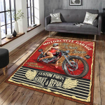Vintage Klassikaline Mootorratta Garaaž 3D Prinditud Vaip Elutuba Retro V&otilde;idus&otilde;iduauto Suur Vaip Kodu Dekoor Magamistuba Libisemisvastane P&otilde;randamatt 60x90cm black