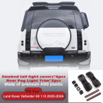 Black Tail light Cover for Land Rover Defender 90 110 Accessories 2020-2024 Smoked Rear Reflector Fog Lamp Interior Mouldings 8Pcs for a set gray