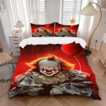 3 tk It Clown Voodipesukomplekt, Pehme Pol&uuml;ester Tekikott ja Padjap&uuml;&uuml;rid Masinpestav Aastaajad k&otilde;ik sobivad014 135x200cm