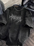 Vintage happepesu j&otilde;ulisus gooti metallist kirjat&uuml;&uuml;biga graafilise pildiga T-s&auml;rk &uuml;legabariidiline t&auml;navamoe vabaaja puuvillased topid meestele naistele XL black