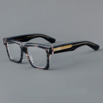 Prillid Prilliraam Meeste Optiline H&auml;rrasmeeste Kvaliteetne Stiilne Vintage Viimistlusega Br&auml;nd Ristk&uuml;likukujuline Disainer Atsetaat &Uuml;lemine Prillid Eakate Ruudukujuline Optical lens 0