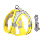 Kassi rakmete jalutusrihma komplekt Reguleeritav koera kassi kaelarihm prantsuse buldogi rakmete vesti kutsikale Chihuahua lemmiklooma &otilde;ues jalutamiseks (YELLOW,XXS 0.5-1.5 kg) kollane