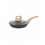 Carote tasap&otilde;hjaline pann, praepann steikidele, mittenakkuv pann, titaanpann, induktsioonpliidile, 20cm, kaanega, must must