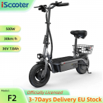 iScooter F2 10'' Elektriroller 30KM/H 500W 36V/7.8Ah Kokkupandav Kerge Kaal Istme ja Korviga V&auml;ike Ostu E-roller F2 30KM/H hall v&auml;rv