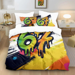 Naljakas 67 Graffiti stiilis 67 Element M&auml;ngukontrolleriga Prinditud Tekikott Komplekt Mitme Suurusega Voodipesu Kaunistus Pehme Masinpestav 100x135cm-2pcs