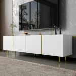 TV-alus L 170cm - 4 uksega - MDF - Valge