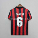 Hulgim&uuml;&uuml;k spordi-v&auml;li-retro seeria AC Milan s&auml;rk Nr. 22 Kaka No. 80 Ronaldinho sama jalgpallis&auml;rk l&uuml;hikeste varrukatega S（158-165）