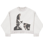 Naiste &Uuml;mmarguse Kaelusega Pikkade Varrukatega Kampsun L&otilde;tv L&otilde;ige Streetwear Kujutisega Kootud Pullover Topp M valge
