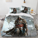 Assassin's Creed Tekikott Padjap&uuml;&uuml;r Voodipesukomplekt T&auml;iskasvanud Poiss T&uuml;druk Magamistoa Kaunistus Laste Kingitus &Uuml;he- v&otilde;i Kahekohaline Suur Suurus 135x200cm