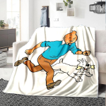 1 tk Tintini seiklused Hooaeg Kolm flanellitekk &Uuml;lipehme Armas Mugavustekk Reisimiseks Voodipesu Diivan Diivanitekk Y73034 130cmx150cm