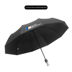 BMW M Motorsport F10 F15 F25 F30 G20 G30 E39 E46 E60 E90 X1 X3 X4 X5 X6 X7 Automaatselt kokkupandav tuulekindel p&auml;ikesekaitsekate Vihmavari must