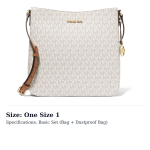 MICHAEL KORS Jet Set Travel L&otilde;uend Pol&uuml;ester Messengeri kott, &Otilde;lakott, Crossbody kott Suur Naiste Valge 35F8GTVM7B-VANILLA One Size 1 white