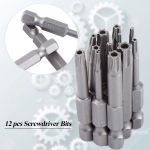 12 tk 1/4 tolli varre 50 mm terasest magnett&auml;ht kruvikeeraja otsikute komplekt T5-T40