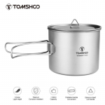 TOMSHOO 1100ml Titanium Ultralight Outdoor Camping Cup 12.5*10 cm