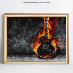 5D DIY teemantmaali kitarr, t&auml;is&uuml;mmargune teemanttikandid, ristpistes mosaiikpilt 20X30CM