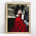 Teemantmaalimine paarile pulmakleit t&auml;iskivist mosaiigist teemanttikandid ristpistes 20X30CM