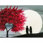 DIY teemantmaalipaar armastuse puu all Teemanttikandid Mosaiik Ristpistes Rhinestone 20X30CM