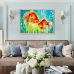 Teemanttikandid Ristpistes kala Pilt kividest Teemantloom Teemant Kodukaunistus 20X30CM