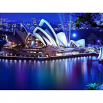 Teemantmaali maastik Sydney ooperimaja pilt Rhinestone'ist t&auml;isringi teemanttikandid 20X30CM
