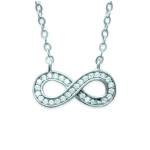 Les Tr&eacute;sors De Lily [L3906] - h&otilde;bedane kaelakee 'Infini' h&otilde;bevalge (roodiumiga kaetud) - 7x15 mm valge