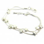 Les Tr&eacute;sors De Lily [P8460] - Bracelet cr&eacute;ateur 'Une Etoile est N&eacute;e' argent&eacute; - 2 rangs- 6x6 mm h&otilde;be