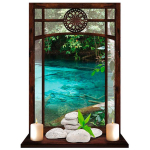Les Tr&eacute;sors De Lily [Q8287] - Trompe l'oeil kleebis  Zen Garden  pruun sinine (kivikesed) - 50x70 cm pruun