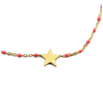 Les Tr&eacute;sors De Lily [R0207] &ndash; disainitud terasest kaelakee 'Une Etoile est N&eacute;e' roosa kuld - 10x10 mm Heleroosa