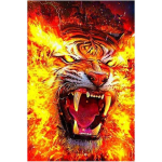T&auml;ielik 5D Teemantmaal Angry Tiger Teemanttikandid Ristpistes Kodukaunistus K&auml;sitsi valmistatud kingitus 25x30cm