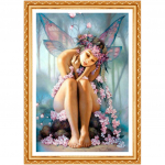 T&auml;is&uuml;mmargune puur 5D DIY teemantmaal  Liblikahaldjas  3D tikandikomplekt Ristpistes kaunistus kingitus 20X30CM