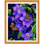 Teemantmaal, ristpistes  lill  t&auml;is&uuml;mmargune kristall, tikandid pilt kividest kodukaunistus 20X30CM